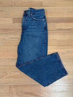 Women’s Madewell The Perfect Vintage Wide-Leg Cropped Jean, Dark Blue, 29